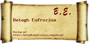 Betegh Eufrozina névjegykártya